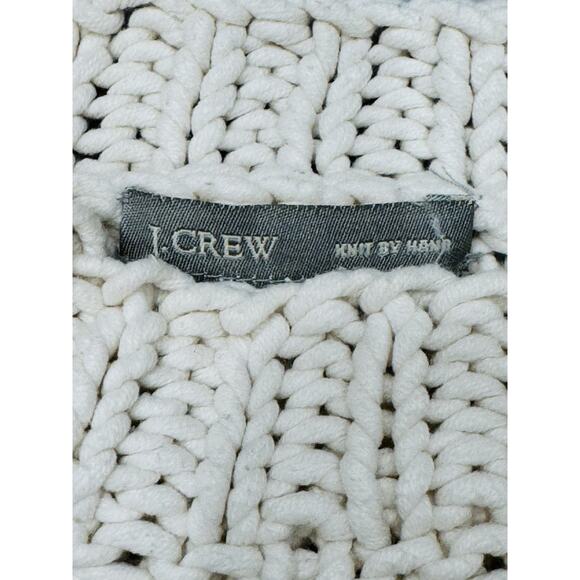 J. CREW ‘KNIT BY HAND’ IVORY CHUNKY KNIT SWEATER SZ MEDIUM - Picture 2 of 9